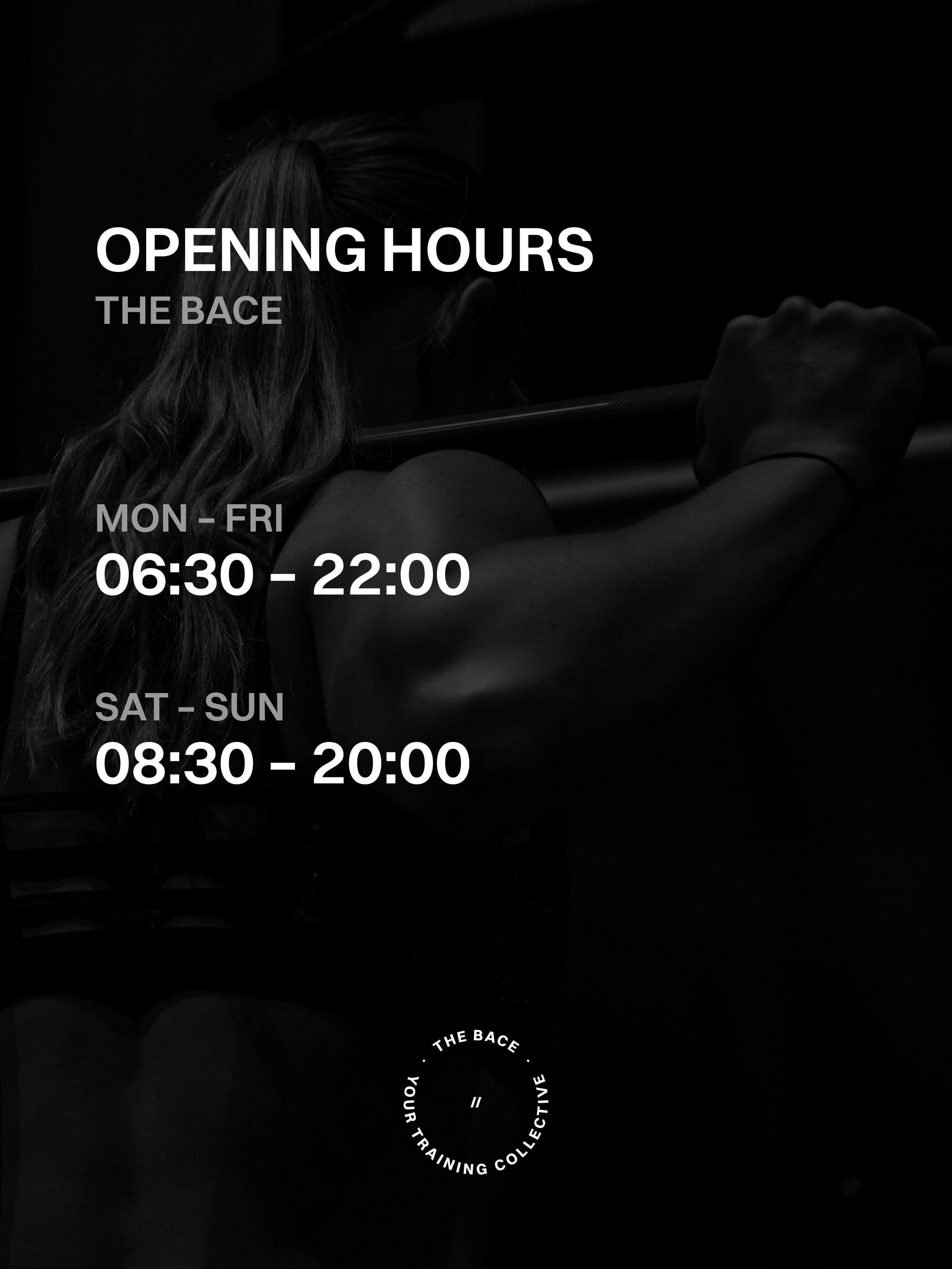 Öffnungszeiten: Montag–Freitag 06:30–22:00 Uhr, Samstag–Sonntag 08:30–20:00 Uhr